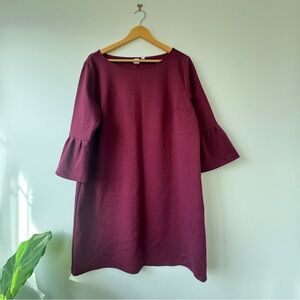 VGUC Gap burgundy bell sleeve swing dress XL